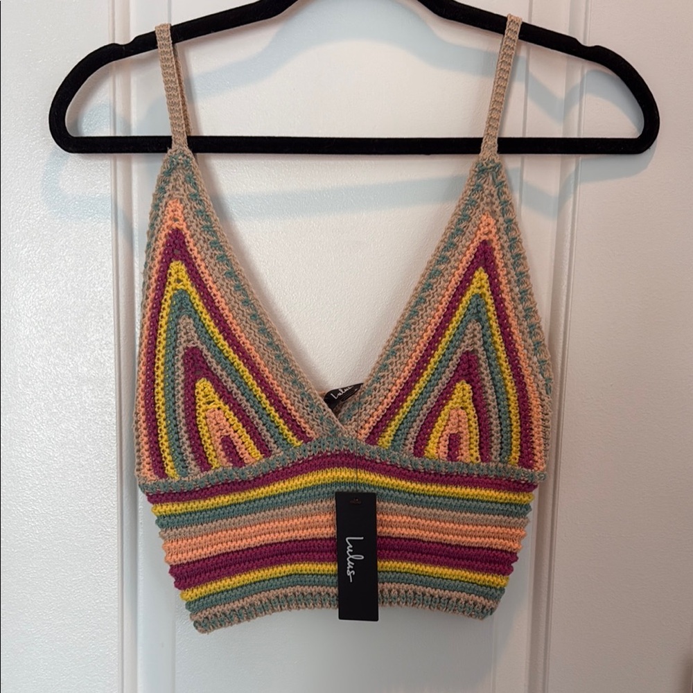 Multicolor Crochet Knit Top